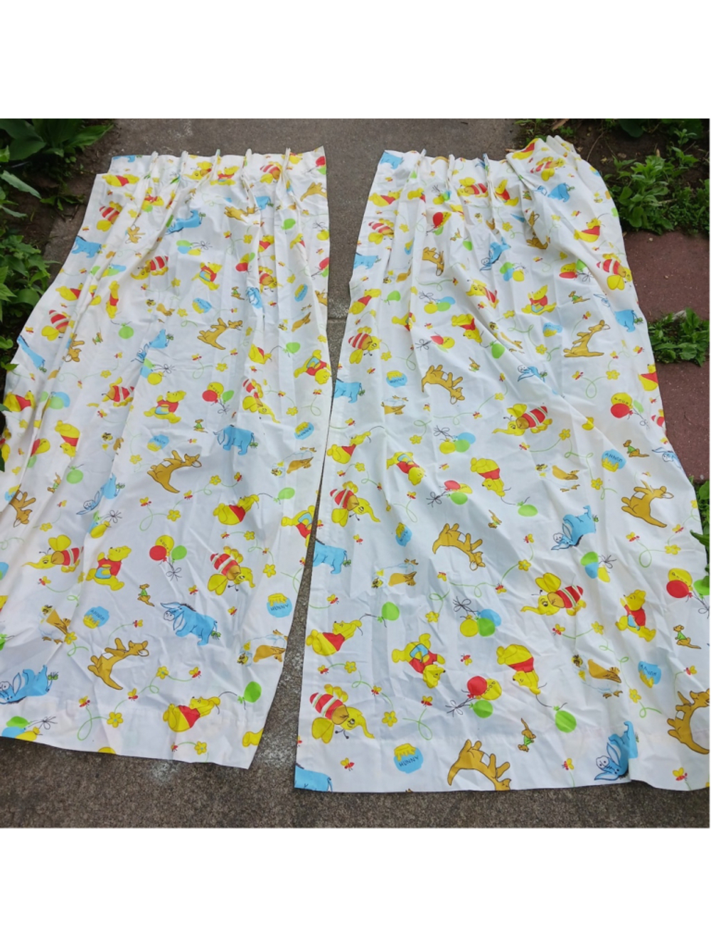Winnie The Pooh Curtains Set Of 2 Panels Hook Top 23 X 60 1970s